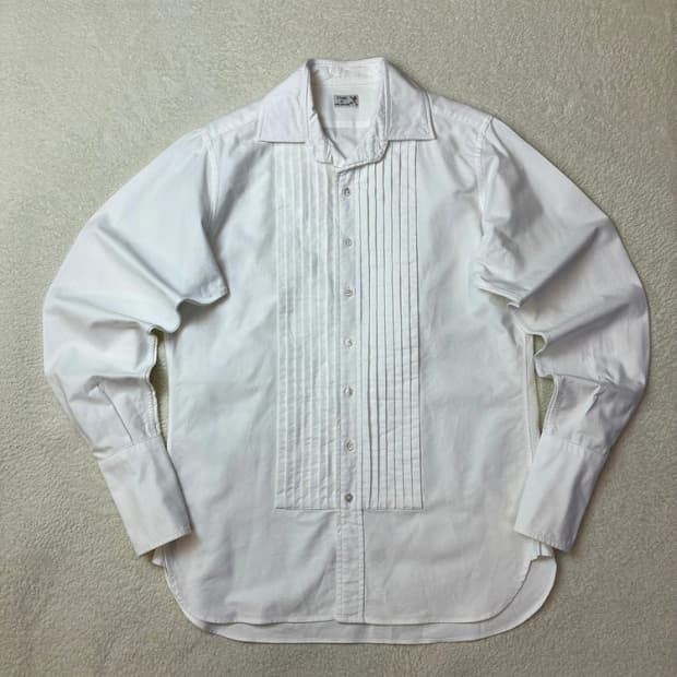 드레익스 코튼 플리츠 버튼다운 화이트 셔츠 PN5794