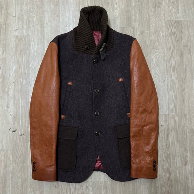 지이크 파렌하이트 남성 양가죽 배색 숏코트 L/100 