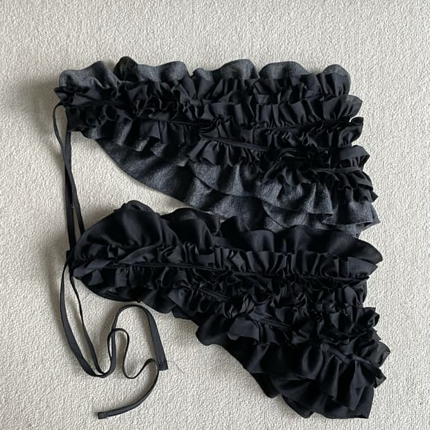 프릴 배색 레이어드 스트랩 벨트 