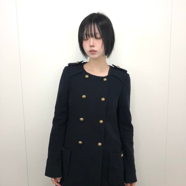 네이비 나폴레옹 롱 코트