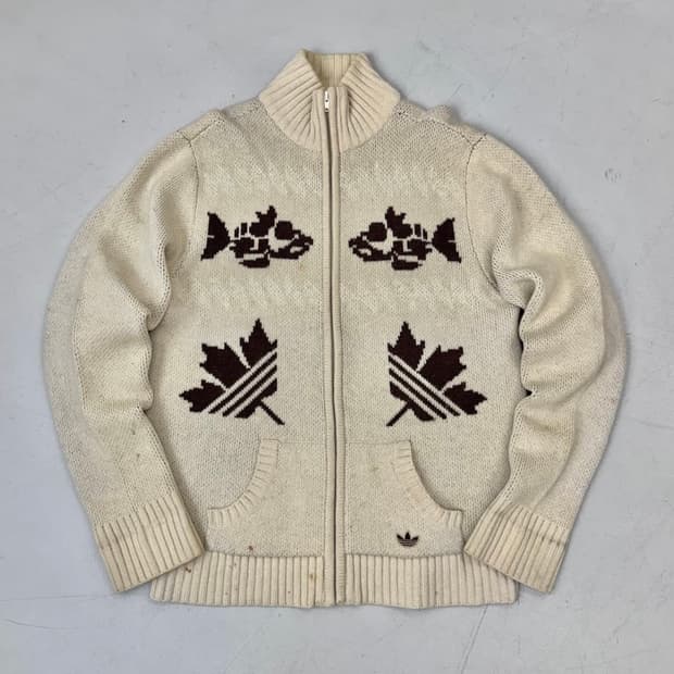 아디다스 00s 캐나다 코위찬 니트 집업 105