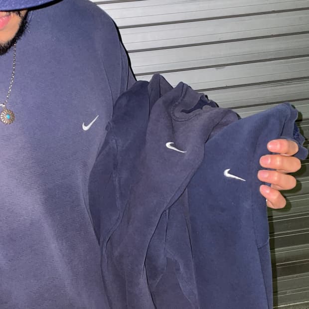90s Nike Small Swoosh Faded Navy 