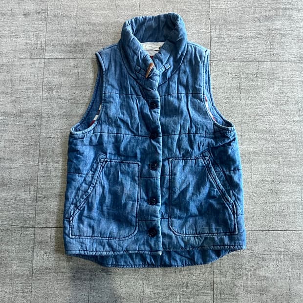 일본빈티지 Earth 핀터깔 하구미모리걸 올드스쿨아메카지 더플베스트자켓