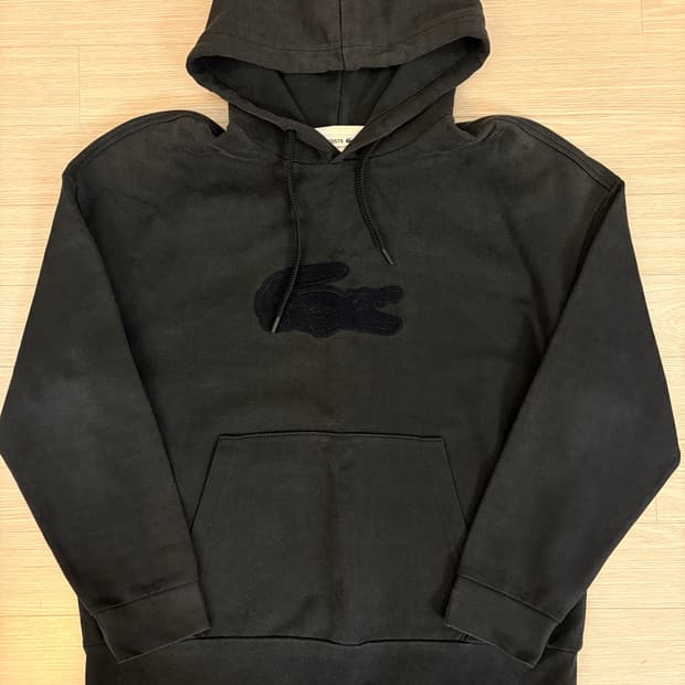 라코스테 후드티 워시드 블랙 xl