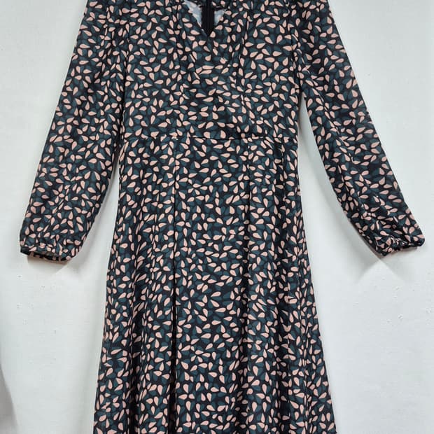 그린 페턴 쉬폰 원피스