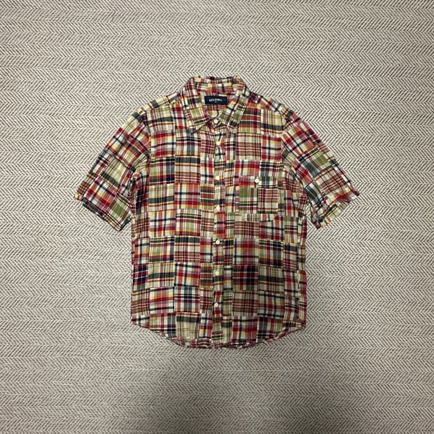 BACK NUMBER patchwork shirt