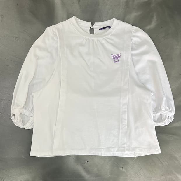  안나수이 자수로고 퍼프숄더 탑 y16122