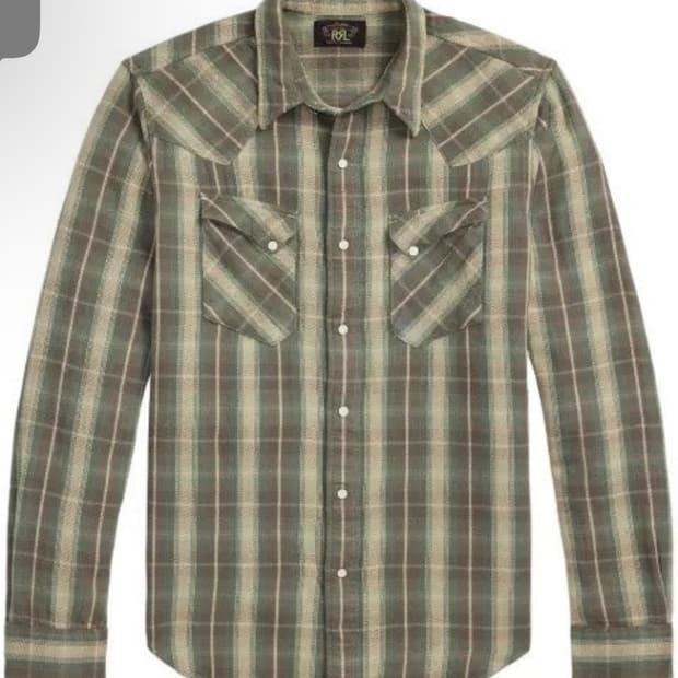 RRL 슬림핏 플래드 웨스턴 셔츠 M