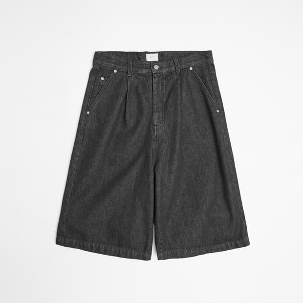 유스 와이드 하프 데님 팬츠