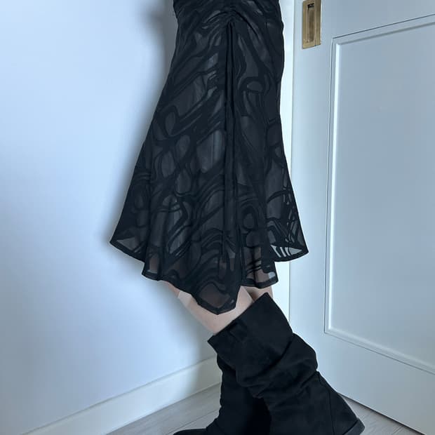 Shadow Flow Skirt / 빈티지 미디 스커트