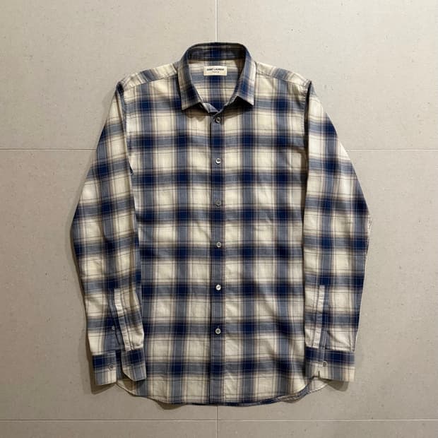 생로랑 ss15 체크셔츠 m
