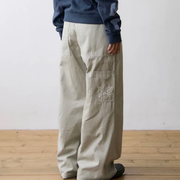 더콜디스트모먼트 stitch cargo pants (beige grey)