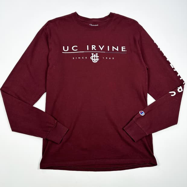 챔피온 빈티지 프린팅 롱슬리브 버건디 M