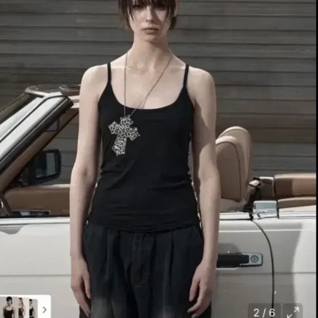 일리오 레오파드 블랙 네크리스 목걸이 슬리브 민소매 티셔츠 무신사