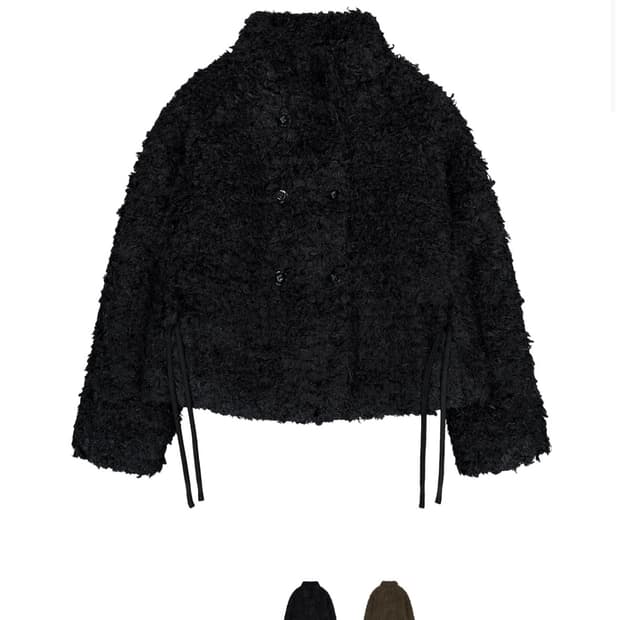 코이세이오 헤어리 퍼 자켓 블랙