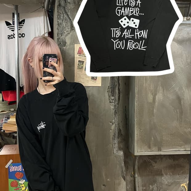 스투시 긴팔 티셔츠 블랙 XL #csz1435