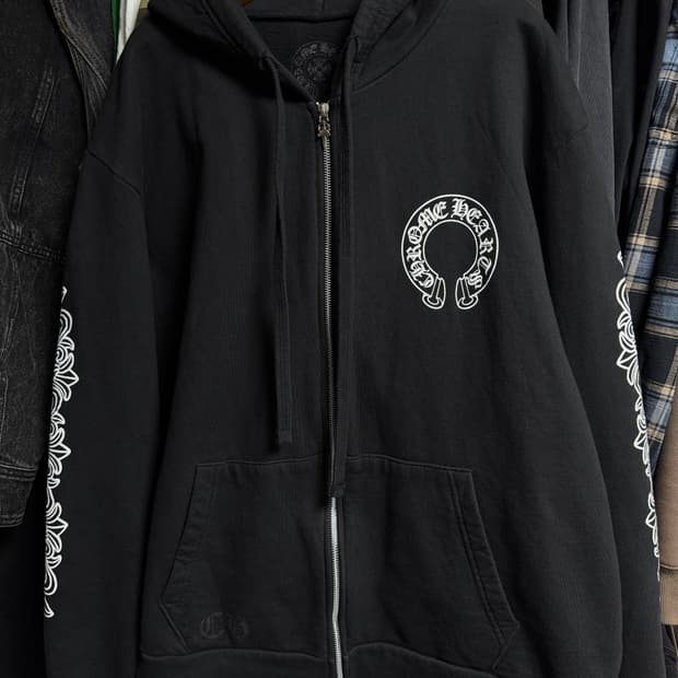 xl ) 크롬하츠 플로랄 홀스슈 퍽유 로고 후드집업