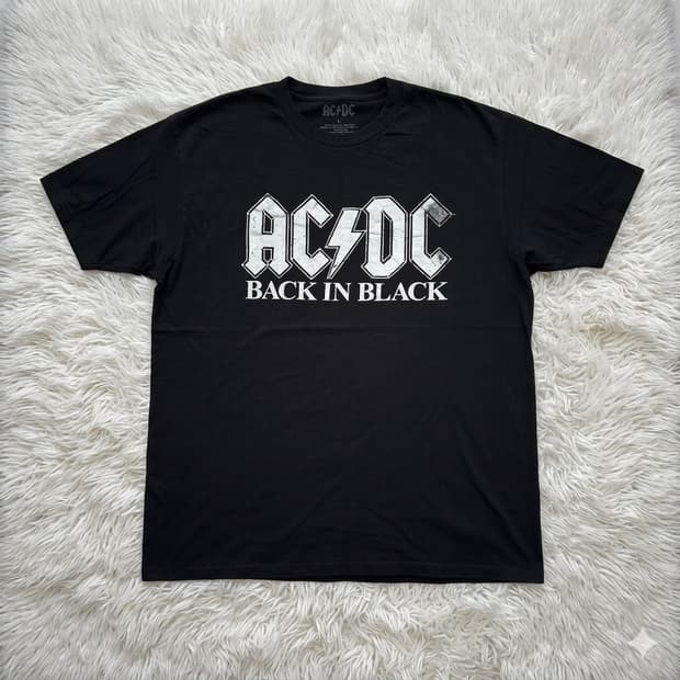 ACDC 오피셜 백인블랙 빈티지 밴드 반팔티 L