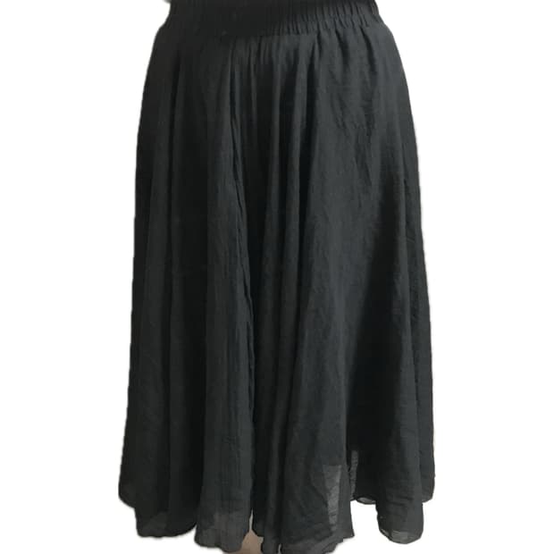 검정색 레이어드 롱스커트