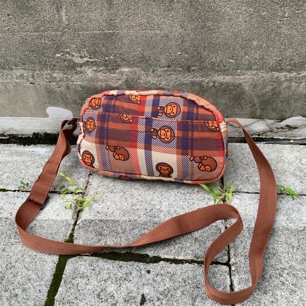 (빈티지)Bape 베이프 베이비 마일로 체크 숄더 크로스백