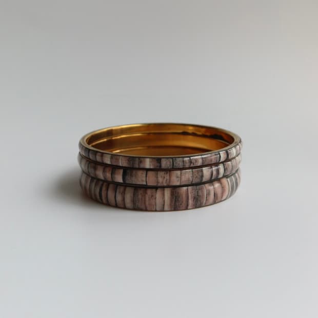 grey marble stripe bangle set
