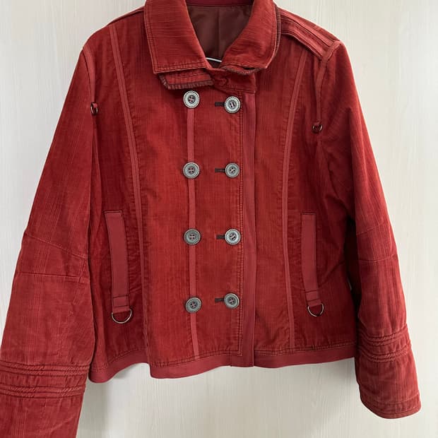 빈티지 레드 더블 자켓 코듀로이