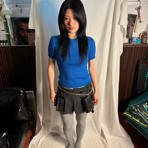 더오픈프로덕트 Blue knit tee