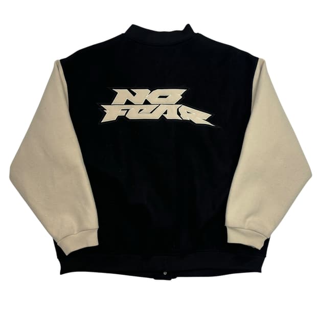 NO FEAR X H&M 투톤 울 바시티 자켓 XL