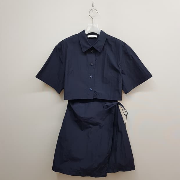 KUHO PLUS 구호플러스 2021 레이어드 랩 스타일 셔츠 원피스