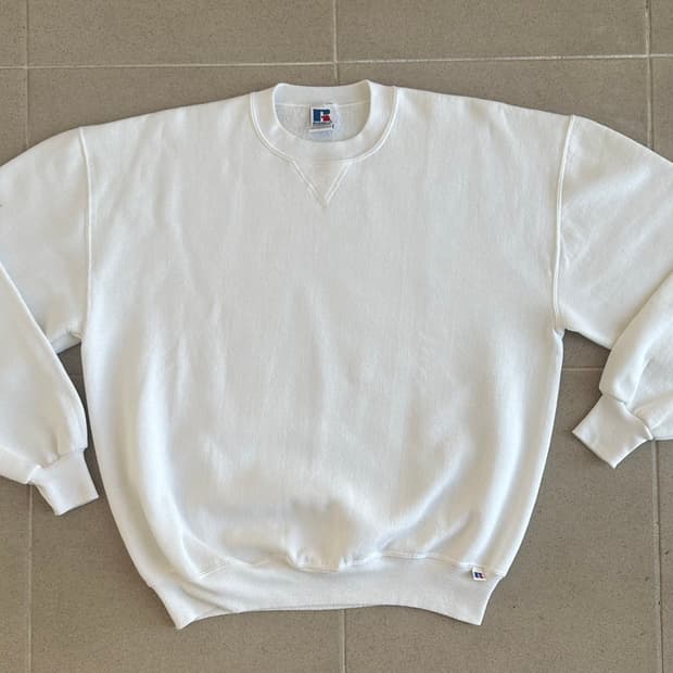 90s 빈티지 러셀 스웻셔츠 화이트 XL USA