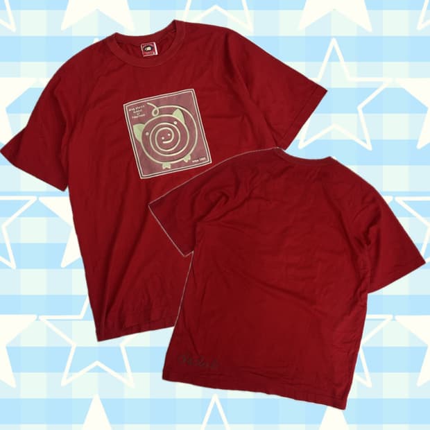 DRUG STORE’S 오버핏 프린팅 레드 반팔 티셔츠 일본 빈티지