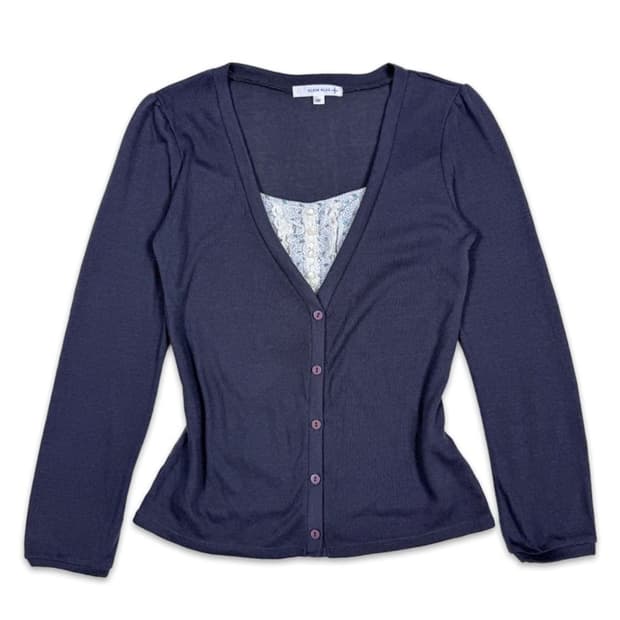 빈티지 바이올렛 모리 레이어드 가디건 