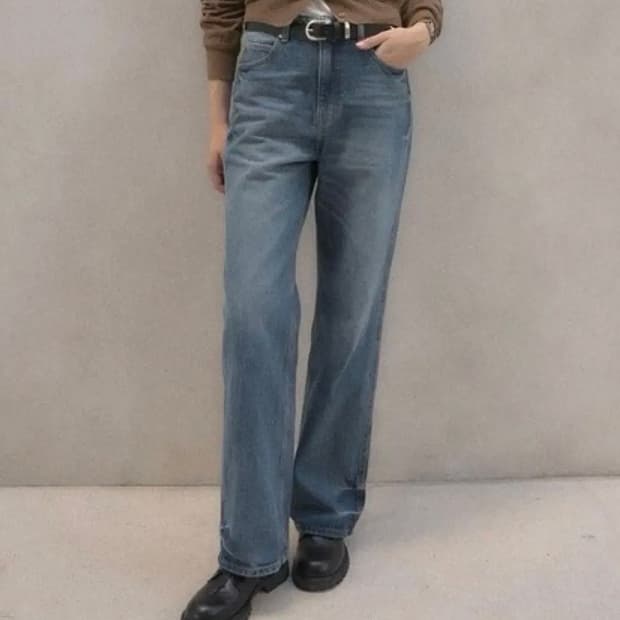 [루에브르] 와이드 블루 데님 팬츠