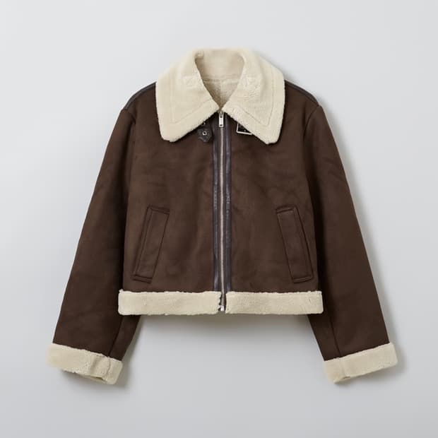 스파오 퍼배색 무스탕 브라운 M