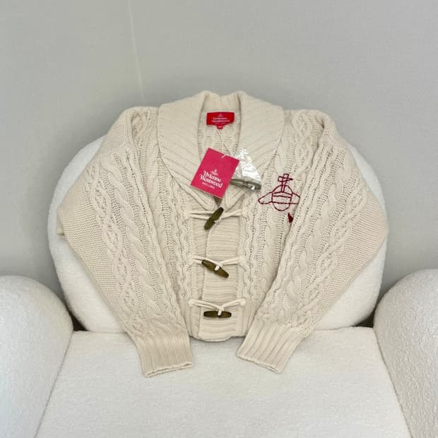 비비안웨스트우드 레드라벨 스티치 케이블 가디건