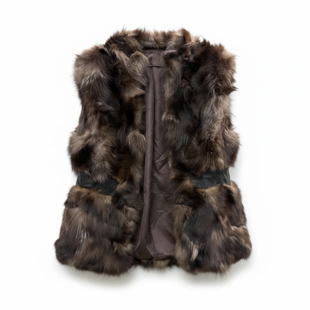 천연 여우털 베스트 조끼 55사이즈