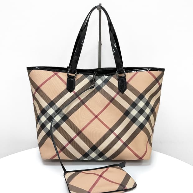 버버리 하우스 체크 파우치 세트 쇼퍼백