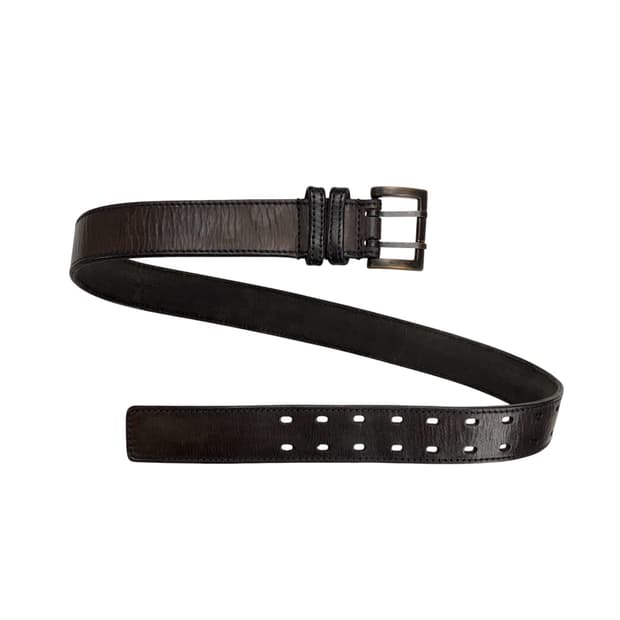 double pin leather belt