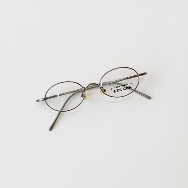 [픽키-647] 그레이 라운드 메탈 안경테 미니멀 초경량