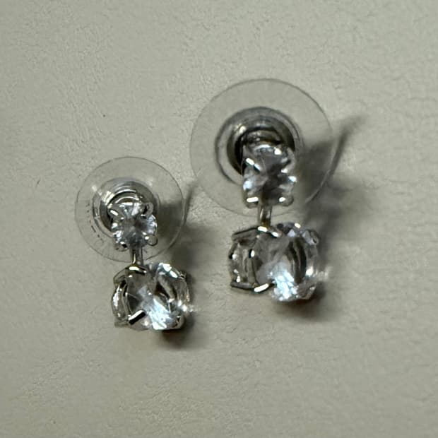 스와로브스키 크리스탈 스터드 귀걸이 금 은 다이아 진주 골드 실버 티파니