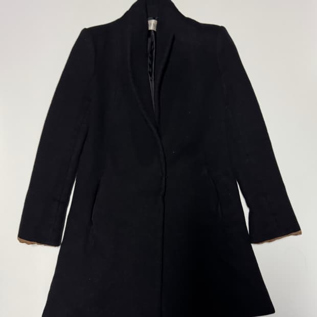 여성 한섬 SJSJ 캐시미어 혼용 양모 코트 블랙 44 ~ 55