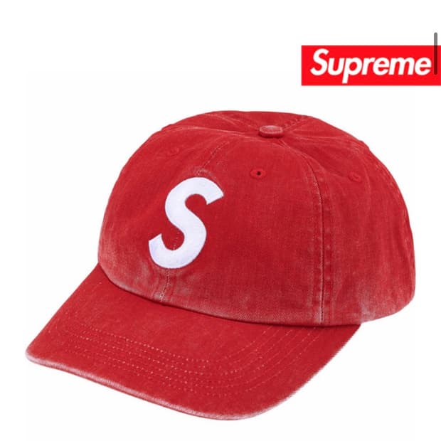 슈프림 피그먼트 코티드 s로고 캡