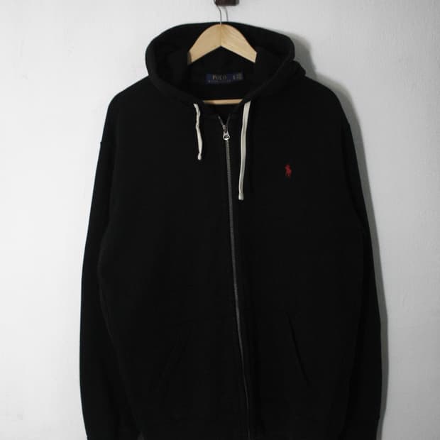 폴로Polo Ralph Lauren Black Hood Zip-Up