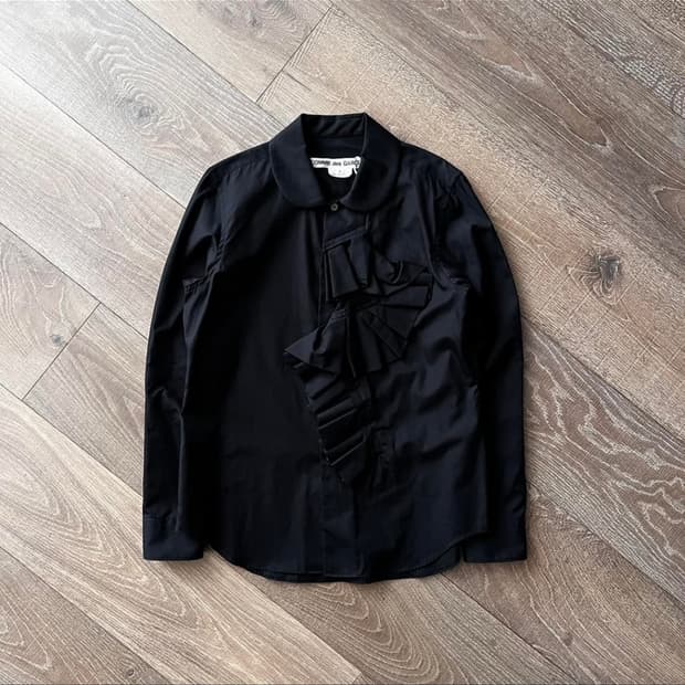 꼼데가르송 셔츠 wavy ruffle docking blouse 