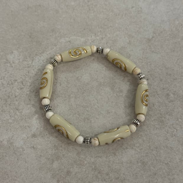 스네일 포인트 레진 비즈 팔찌