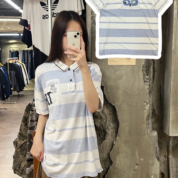타미힐피거 반팔 카라티 블루 L #csz996