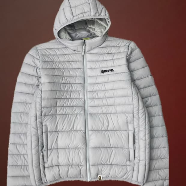 베이프 그레이 경량패딩