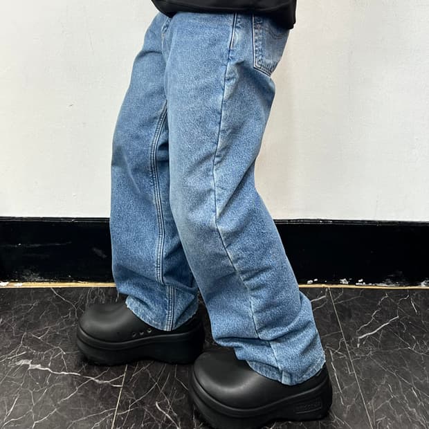 칼하트 B155 연청 데님 기모 팬츠