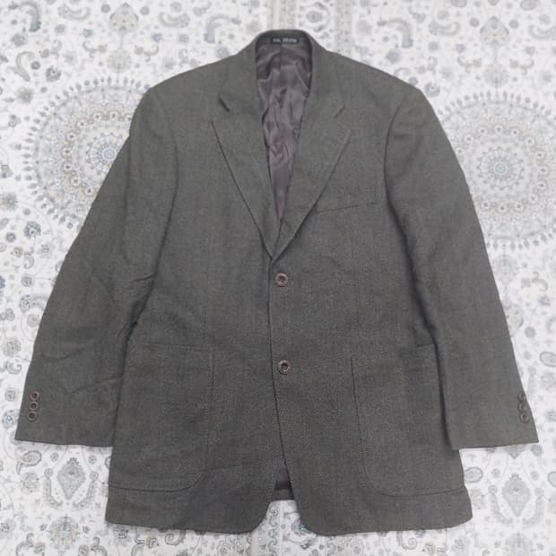 PAUL ZILERI 빨질레리 헤링본 울 브라운 블레이져 46