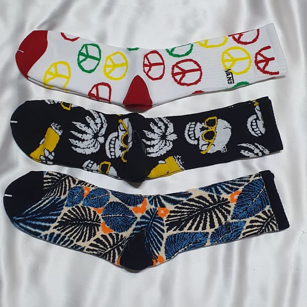 화이트 블랙 블루 반스 도트 해골 야자수 나무잎 양말